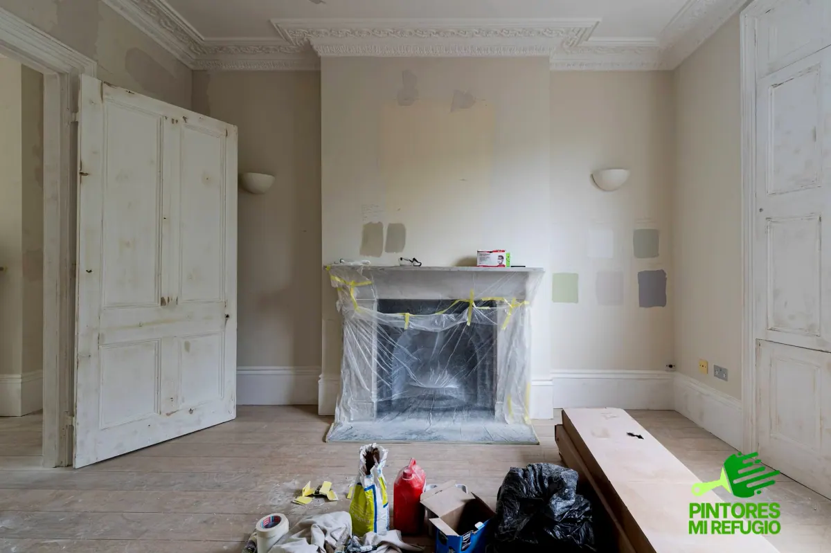Salón reformado y pintado en Madrid — antes